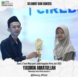 Mahasiswa Kimia Meraih Juara Tenis Meja Putri