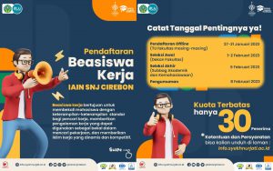 Pendaftaran Beasiswa Kerja IAIN Syekh Nurjati Cirebon