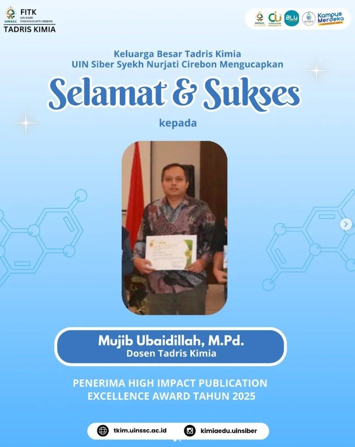 Selamat & Sukses kepada Mujib Ubaidillah, M.Pd. atas raihan High Impact Publication Excellence Award Tahun 2025