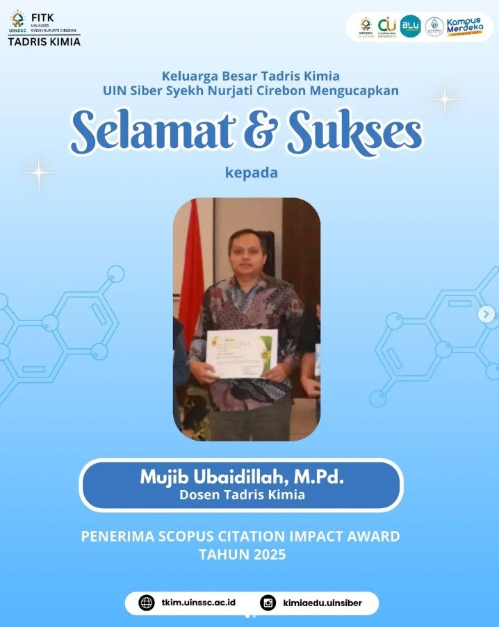 Selamat & Sukses kepada Mujib Ubaidillah, M.Pd. Atas Penganugerahan Scopus Citation Impact Award Tahun 2025